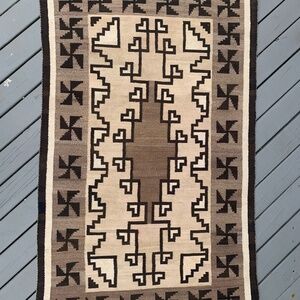 Vintage Two Grey Hills Navajo Rug